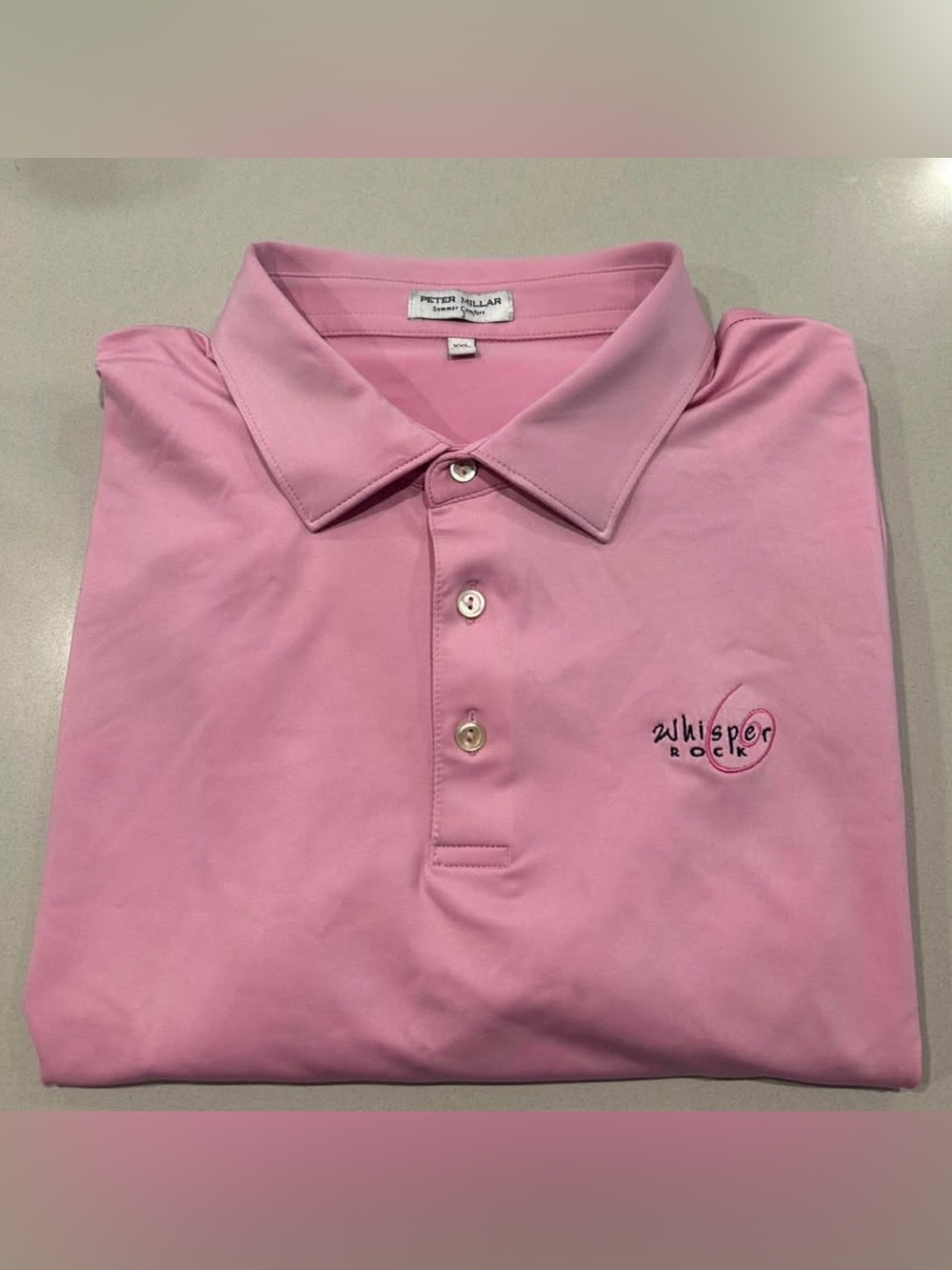 Peter Millar Pink Polo - Whisper Rock Chest Embroidery